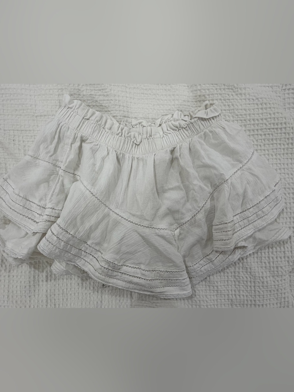 Aerie White Tiered Ruffle Skort